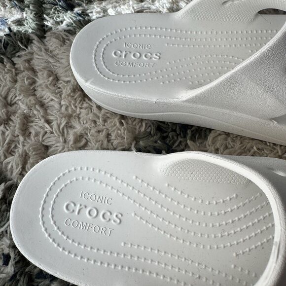 CROCS Baya Platform Two-Strap Slide Comfort Sandal White W9 - Picture 5 of 8